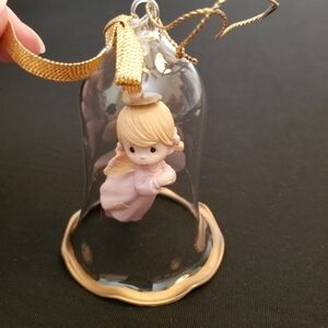 Enesco Precious Moments JOY TO THE WORLD Angel Bell Glass Ornament 1994 38515